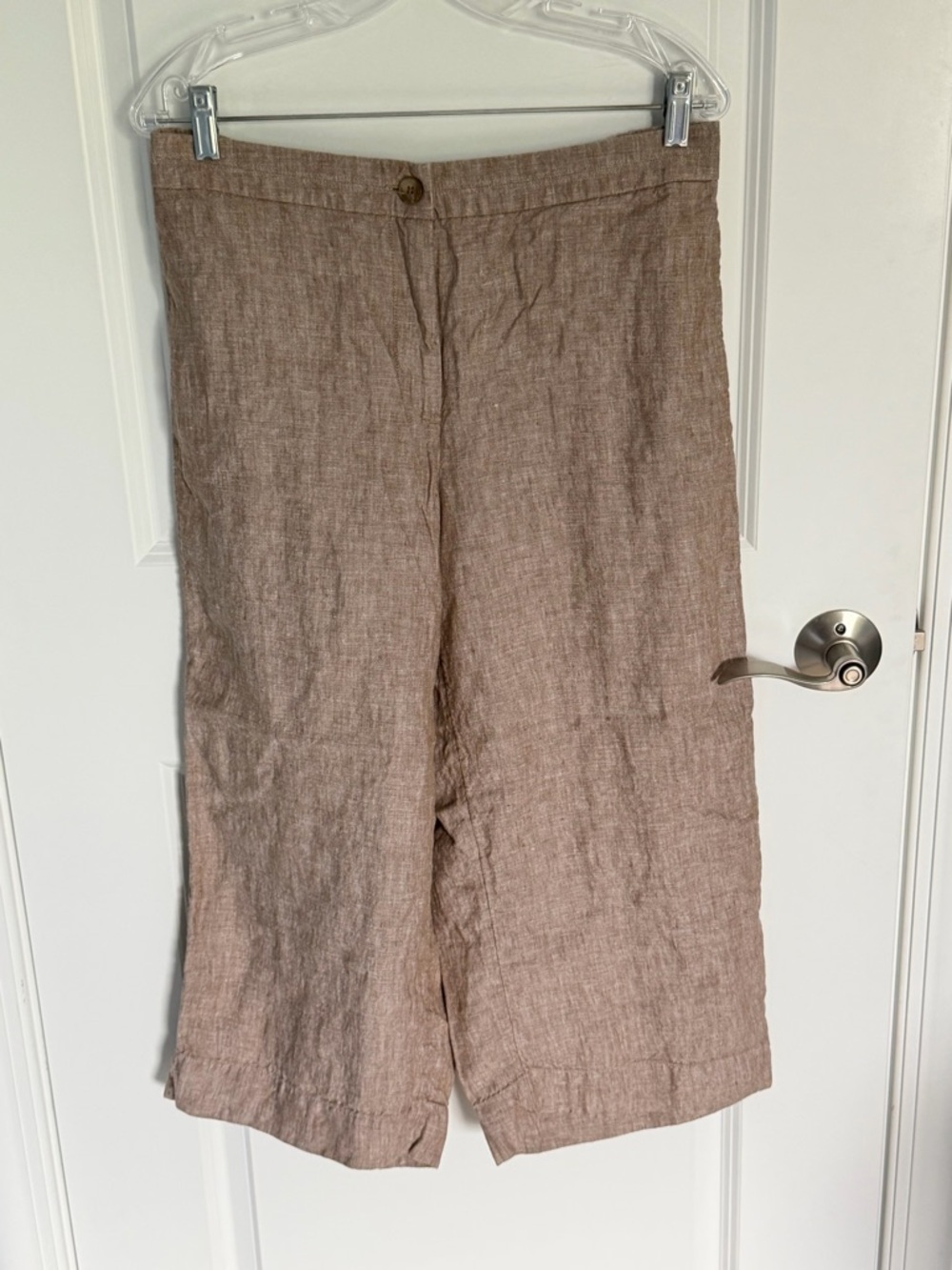 J. Jill Women's Taupe Linen Elastic Waist Wide-Leg Pants Size Large 54822 - Picture 2 of 10